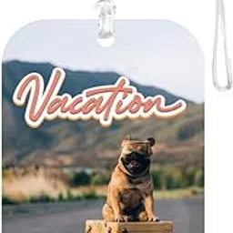 tashis pet junction TPJ Handmade Resin Customized Luggage ID Tag with Pet Name Dog Cat Photo, Cute Personalized Travel Bag Identifier Label, Travel Accessories Ideal for Gifting - Skater Pup Vacation Adventure Awaits-picture-53