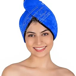 SOFTSPUN Microfiber Hair Cap 1 Pcs 70X25 cm Blue 280 GSM Super Absorbent Quick Dry Hair Turban for Drying All Kinds of Hair Straight or Curly Short or Long Thin or Thick Hair.-image-15