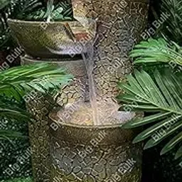 Big Bulk 3 Tier Round Shaped Golden Big for Living Room Home Decor Garden Decoration and Drawing Room Indoor Outdoor (43 x 43 x 83 cm) (Fountain)-image-10