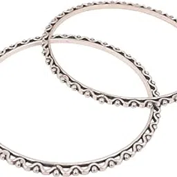 shyle 925 Sterling Silver Bangle/Bracelet, Adya Fine Timeless Full Round Bangle, Well Stamped with 925,Traditional Silver Chudi-picture-34