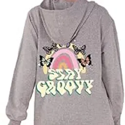 nusyl Stay Groovy Butterfly Print Women Oversized Hooded Sweatshirt - NUWFHOOD0581.2-picture-35