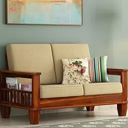 UrbonArts Wood Sofa Set 2 Seater Home Living Room | 2 Seater Sofa Set Wooden | Office Furniture Sofa Set | Without Pillow | Two Seater Sofa Set (Honey, 2 Seater), 2-Person Sofa, Brown-picture-21