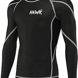 hawk sports Mens Compression Shirts Base Layer Athletic Gym MMA BJJ Rash Guard No Gi Full Long Sleeve Rashguard Shirt for Men-picture-21