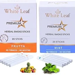 White Leaf Herbals Frutta & Frutta Flavour Cigarette, Tobacco and Nicotine Free Herbal Smoke Sticks Pack Of 2 (40 Sticks)-picture-33