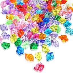 Firstly Color Ice Rocks for Vase Fliiers,120 Pcs Rainbow Acrylic Fake Crystal Jewels Gems for Wedding Table Scatters and Centerpieces Decoration-image-24