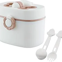 DAXANSTORE Baby Formula Dispenser with Scoop & Leveller, Foodgrade Pp Double Layer Anti-Leak Milk Powder Dispenser Container, Baby Snack Storage Container for Outdoor Travel, 410ML (Multicolor)-picture-43