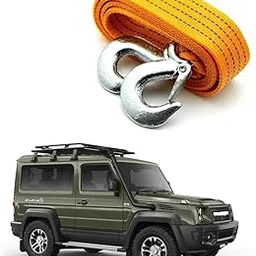 3 Ton Heavy Duty Tow Rope Strap with Steel Hooks (4 Meter, Yellow) – Super Strong Towing Belt for Force Gurkha – Durable Recovery Strap for Emergency Vehicle Pulling-picture-43