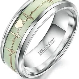 moneekar jewels Glow in the Dark Stainless Steel Rings for Men and Women-picture-24