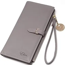 Women Long Soft Leather Wallet Zip Purse Multifunction Organizer Card Holder Clutch with Phone Pocket-image-10