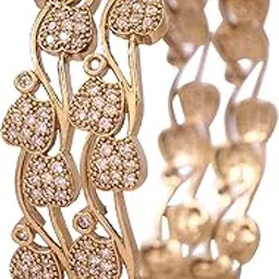 jewwel Elegant Victorian-Plated Floral AD Stone Bangles for Women | Traditional Wedding & Ethnic Jewelry-picture-32