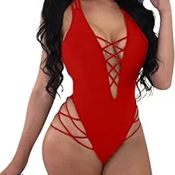 lagshian Womens Sexy One Piece Lace Up Straps Swimsuit Bathing Suit Swimwear-picture-49