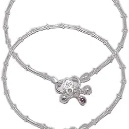 sahiba gems New Pattern Stylish Payal (Anklets) in Solid Silver for Girls & Women - One Pair ~ Ball Style Payal-picture-25