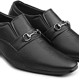 bxxy Men's 2" Height Increasing Synthetic Material Formal Buckle Moccasion, Loafer Slip-On Shoes with Pu Sole.-picture-28