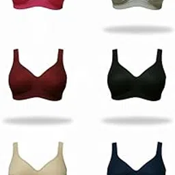 spikarust Women's Sports Bra, Non-Padded, Pack of 6, Multicolour-picture-47
