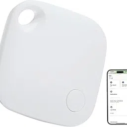 Bluetooth Tracker, Item Locator and GPS Items Tracker Works with Find My(iOS only), Smart Keys Finder Luggage Tracker for Dogs, Cats, Bags, and Keys, Replaceable Battery image 1