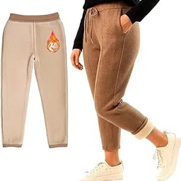 eleg & stilance Women’s Fleece-Lined Winter Warm Pants | High-Waist Stretchable Joggers | Thermal Sweatpants with Pockets for Cold Weather-picture-11