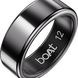 boAt New Launch SmartRing Active Plus, Auto Heart Rate, Sleep, SpO2, Stress & Skin Temperature Monitor, Stainless-Steel Build, Lightweight, 30-Days Battery, Magnetic Charging Case(12, Midnight Black)-picture-0