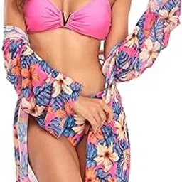 mxgz Bikini Swimwear, Machine Washable Bikini Covers, Loose Spa Swimwear in The Pool (XL) Pink-picture-22