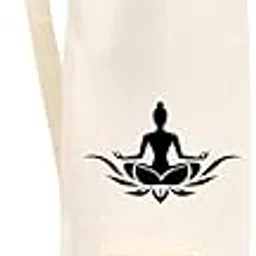 LOOPSTITCH Cotton Carry Yoga Bag Zip Pocket Drawstring and Strap for Women Men Printed Stylish Peace Symbol Yoga Mat Cover (Pure Peace)-image-22