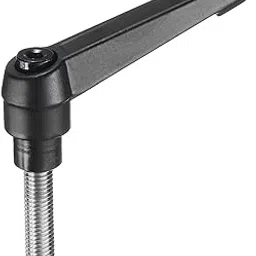 uxcell Adjustable Clamping Lever Handle M8 x 35mm Metric 304 Stainless Steel Male Threaded Stud Hand Knobs Push Button Ratchet Rotating Screw Handles Bolts with Locking Lever Black-picture-15