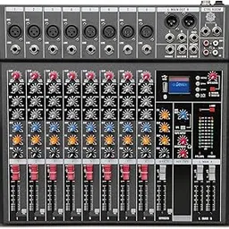 DIGIMORE Professional 8 Channel Mixer | 8 XLR + 6.35MM Input Ports | USB MP3 & BT Support | 48V Phantom Power | Delay & Repeat FX | Stereo Output | Stereo Control Room, Headphone, Aux, EFF Outs D-260-picture-41