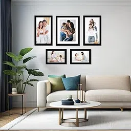Amazon Brand - Solimo Wall Photo Frames Set of 5 | Plexi Glass | Frame for Home and Office Decoration | Mixed Sizes (Black)-picture-35