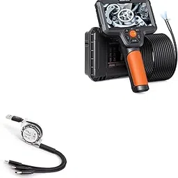 BoxWave Cable Compatible with Depstech Dual Lens 5.0 Video Borescope Inspection Camera (5 in) - AllCharge miniSync, Retractable, Portable USB Cable - Jet Black-picture-54
