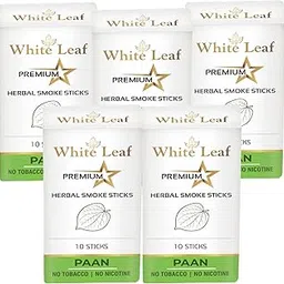 White Leaf Natural Herbal Cigarettes Paan Flavour (50 Sticks) 100% Tobacco and Nicotine Free With Ayurvedic Herbs Clove, Tulsi, Cinnamon and More | No Additives and Chemicals-image-45