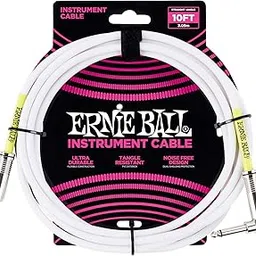 Ernie Ball Ernieball 6049 10' Straight/Angle Instrument Cable - White-picture-27