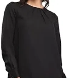 mirana Classic Crew Neck Front Pleat Detail Women Top with Full Sleeves, Gathered Cuff and Pull on Regular-picture-30