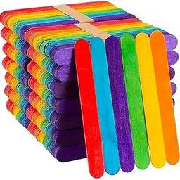 [50 Count] 6 Inch Jumbo Colored Wooden Craft Sticks | Wooden Colour Ice Cream Sticks | Multi-Purpose-image-14