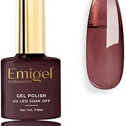 Emigel Professional UV Translucent Gel Polish - 010 -RUST COPPER | Cured With UV LED Lamp | Super Glossy Finish | Quick Drying Nail Polish (7.5ml)-picture-44