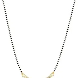 meenaz American Diamond Mangalsutra for women stylish Peacock vati wati 1gm gold mangal sutra short AD CZ Pendant Necklace design jewellery for women nallapusalu one gram 18 inch black beads chain -68-picture-36