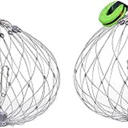 MERISHOPP Crab Net Outdoor Repeated Use Tackle Fishing for Lobster Crayfish Crabs 52cm Sparse Net-image-66