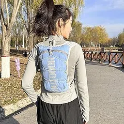 MERISHOPP Hydration Vest Adjustable Hydration Backpack Pack for Camping Biking Jogging Light Blue | Sports Equipment | Outdoor Sports Gear | Exercise Gear-image-28