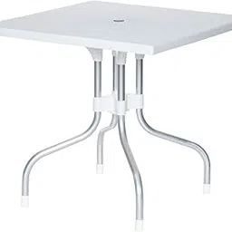 SkyGlamour Supreme Olive 4 Seater Foldable Square Plastic Dining Table for Cafe, Garden, Office | Indoor&Outdoor Use | (Color: White; Qnt: 1 Pc.)-picture-25