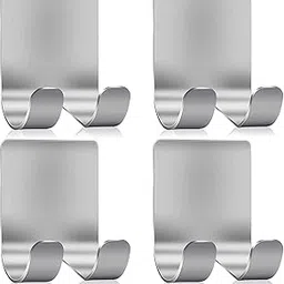 4PCS Storage Hook Heavy Duty Self Adhesive Hooks for Bathroom & Kitchen Razor Holder, Shaver Hook, Towel Hanger for Shower, Robe, Loofah, Plug Organizer-image-45