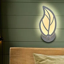 DOJI White Body Wall Lights, Stylish Wall lamp | Wall ligt | Wall lamp for Living Room | Fancy Lights for Wall, Bedroom, Home Decoration, Color-Warmwhite (Leaf)-picture-46