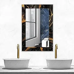 NEVEX 18x24 Inch Rectangular Frameless Wall Mirror | Decorative CNC-Polished Glass for Bathroom & Makeup Use. (L04, 18x24 Inch)-image-1