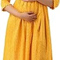 henal Women's Cotton Blend A-Line Maternity Feeding Kurti with Zipper Chundari Printed Maternity Kurti-picture-43