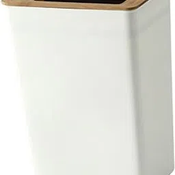 BESTOYARD Office Garbage Can Bathroom Waste Basket The Office Basket Decor Slim Garbage Bin Containers with Lids Nordic Decor Trash Can Open Trash Bin Bins with Lids Bamboo Cover Mini Wooden-image-62