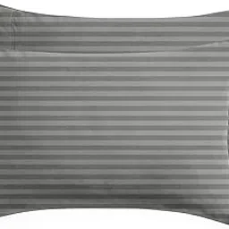 BSB HOME® 220 TC Premium Glace Cotton Solid Striped Pillow Covers | Ultrasoft Breathable Envelope Closure| Pack of 2 Pillow Covers King Size (Grey, 20 x 30 Inches)-image-17