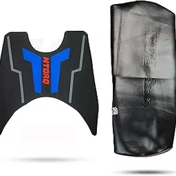 R.J.VON - Black Ntorq seat Cover with 3D Foot Mat Blue for TVS Ntorq 125-picture-23