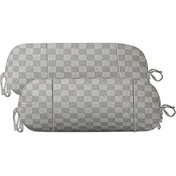 Trance Home Linen 300TC Cotton Jacquard Checks Pipe-in Bolster Cover | Long Bolster Pillow Cover to fit 24" Length 9" Dia | Pack of 2 Bolster Cover only (16x32 inch, Silver Grey Checks)-picture-24