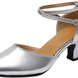 kacheeg Women's Latin Dance sandals Soft Sole Low Mid Heel Dancing Footwear for Practice & Events-picture-44
