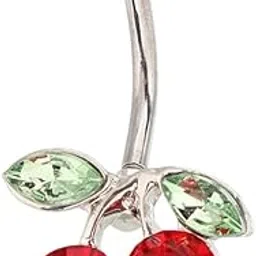 fizzoqi Cherry Belly Button Ring | Stainless Steel Navel Nail Body Piercing Jewelry for Women-picture-49