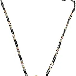 Digital Dress Women's Mangalsutra 28-inch Length Gold Plated Tanmaniya kanthi Pendant Black Gold Mani Beads Double Line Layer Long Chain Mangalsutra Traditional Maharashtrian Style necklace Jewellery-image-16