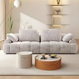 LEGACY OF COMFORT Irmak 85.83'' Upholstered 3 Seater Sofa Three Seater Sofa for Living Room Hotels & Offices (Beige)-image-69