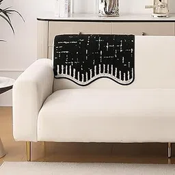 HOKIPO 1 PC Backrest Mat for Sofa Cover | Luxury Supple Soft Wavy Mat with Anti Slip Backing, Black (AR-6217-BLK)-picture-59
