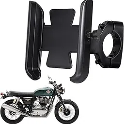 WHIPONE CNC Metal Bike Mobile Holder Compatible for Royal Enfield Interceptor 650, 360° Rotation Phone Mount Cradle for Bicycle & Motorcycle, Handlebar, Anti-Slip, Full Grip (Black)-image-55